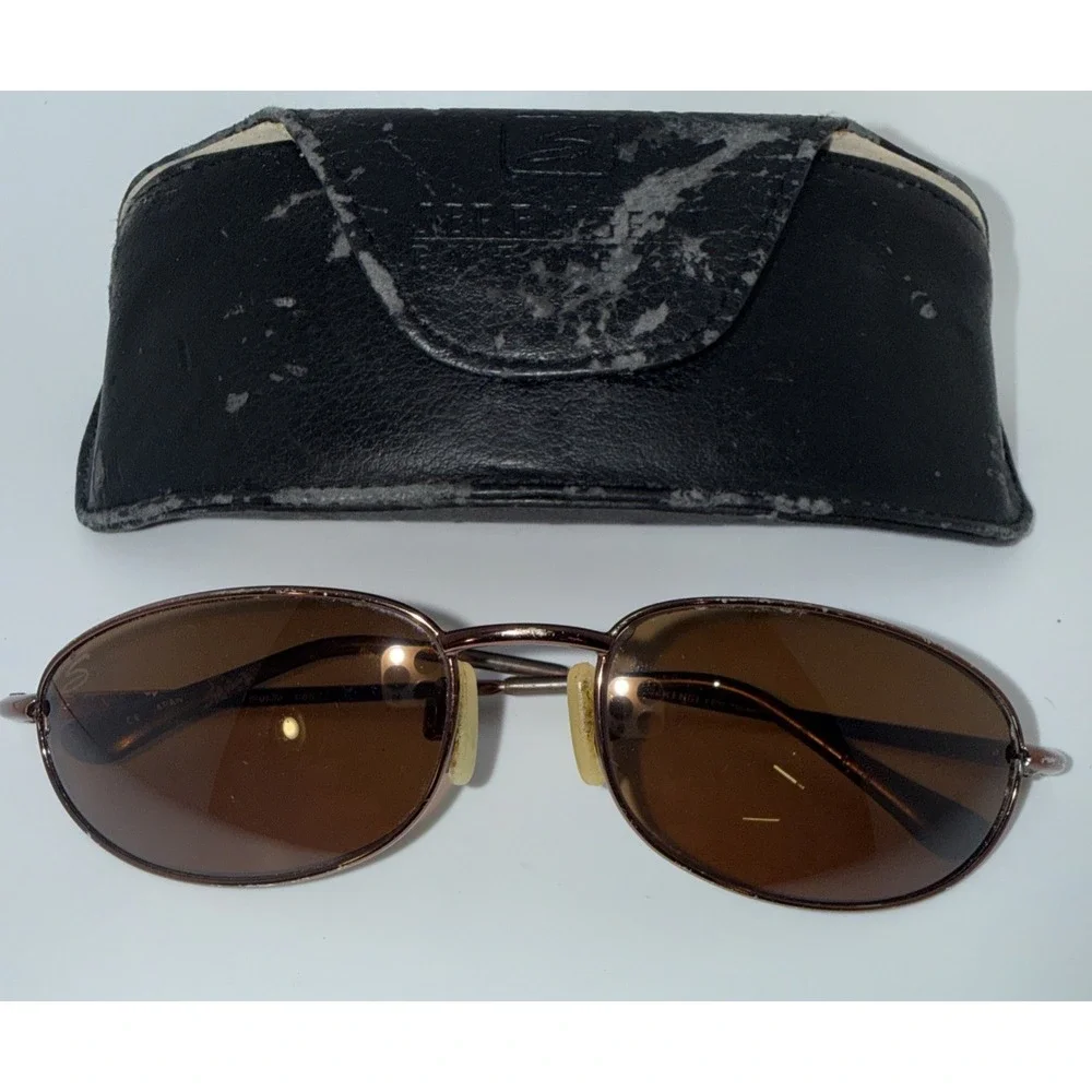 Serengeti Pergulla Authentic VTG C6877 Wrap Sunglasses Polarized & Leather Case